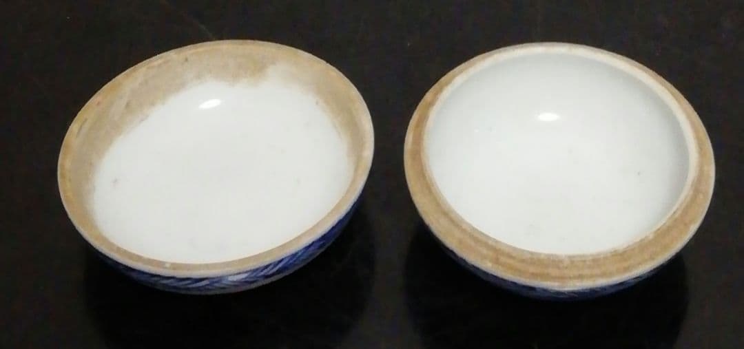 三浦竹泉作　染付　青華　人物　香合　共箱　茶道具