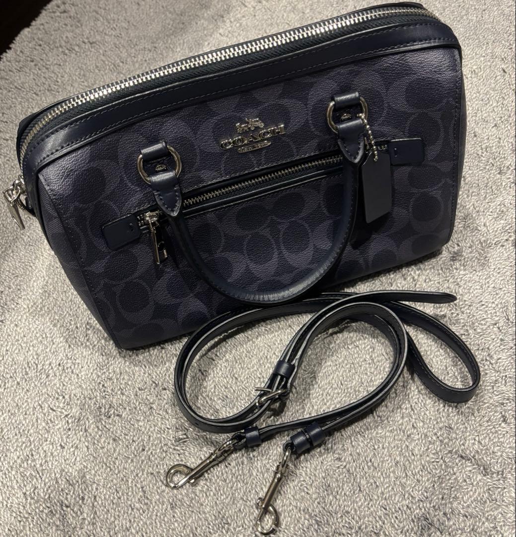 COACH 2WAYバッグ(ハンド/ショルダー) ネイビー