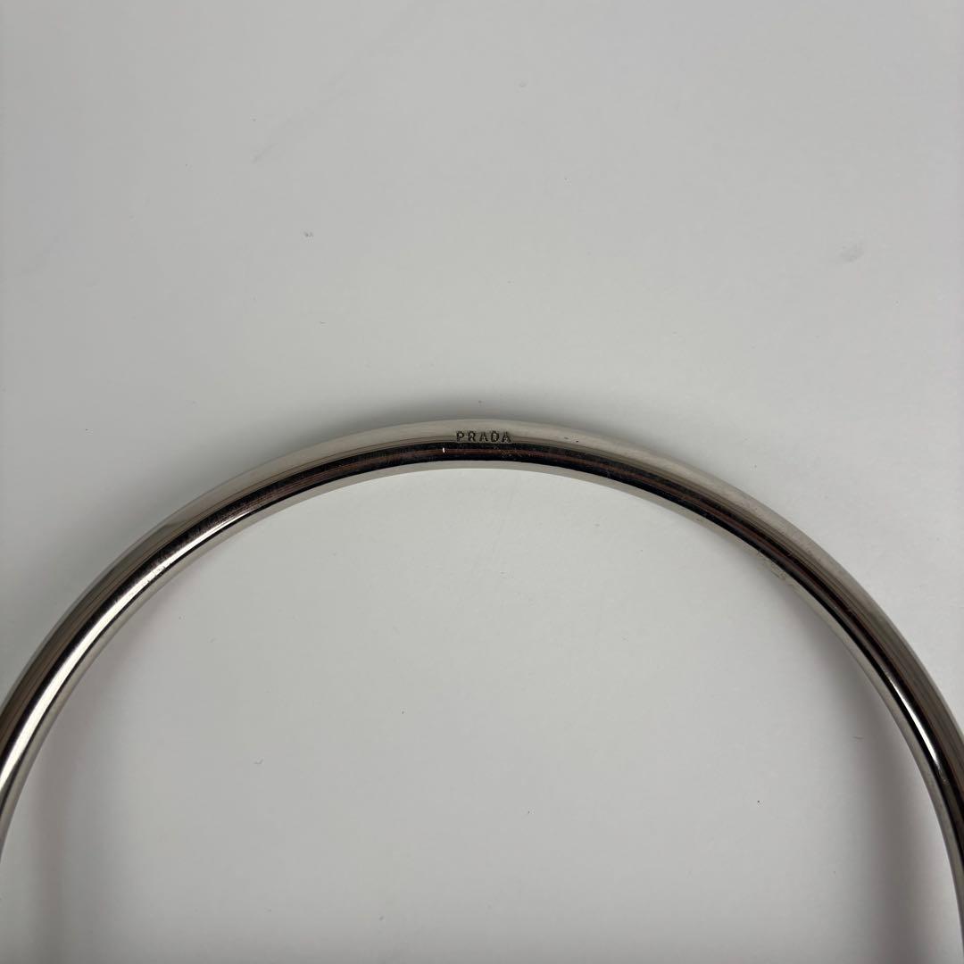 美品 PRADA プラダ メタルハンドル ハンドバッグ ナイロン ブラック