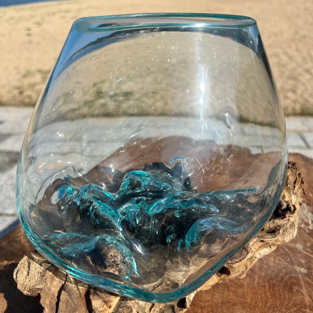 流木ガラス オブジェ中R 花瓶 金魚鉢 ガーデニング テラリウム 観賞魚 容器