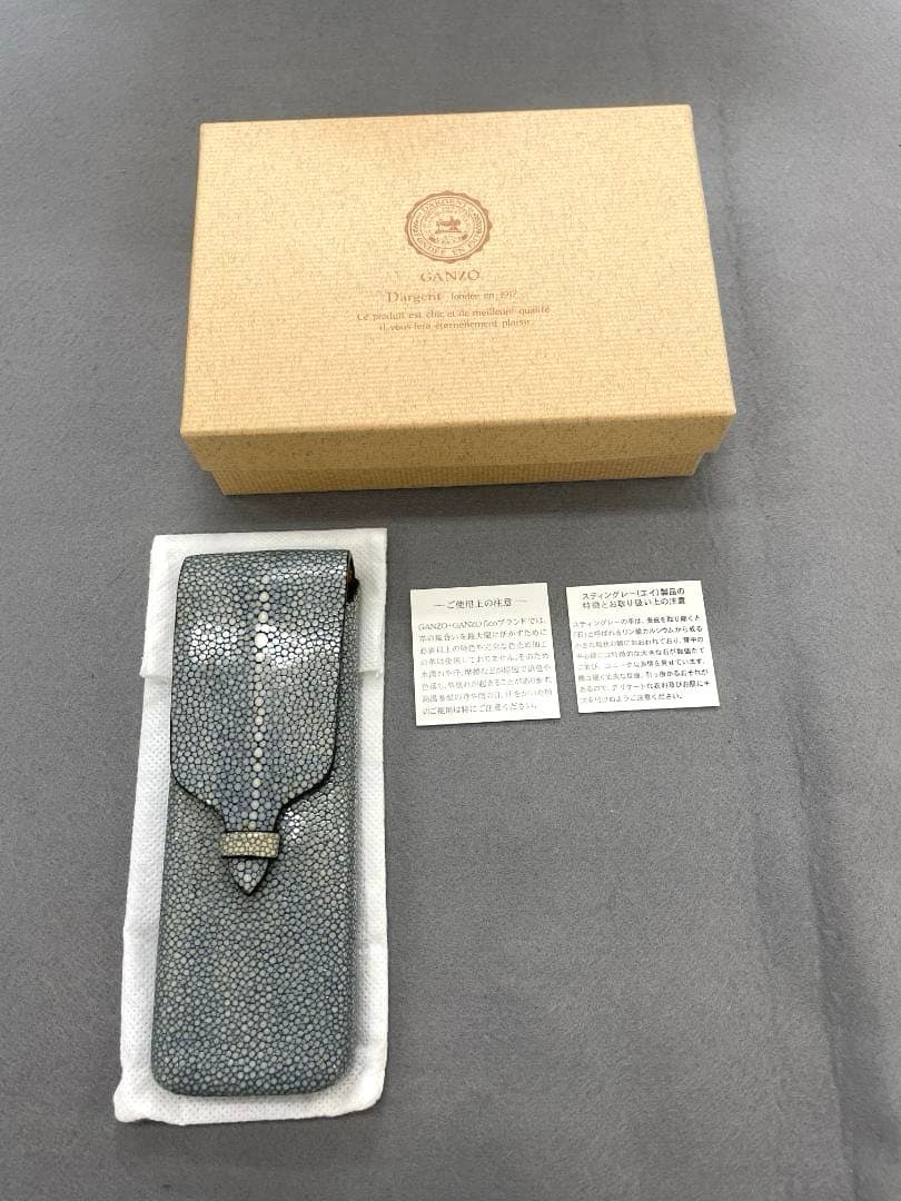【希少素材•未使用】GANZO ガンゾ スティングレイ ガルーシャ　ペンケース