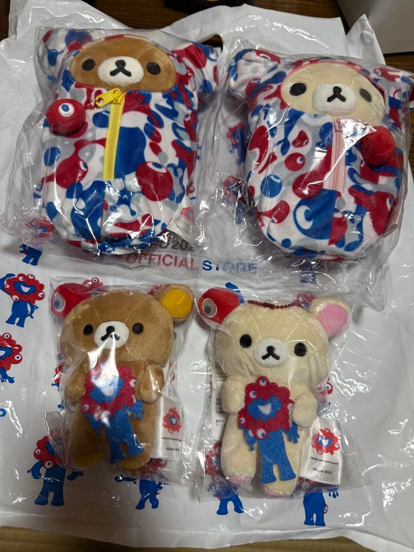 大阪関西万博限定　リラックマ × ミャクミャク ぬいぐるみ コラボ　フルセット
