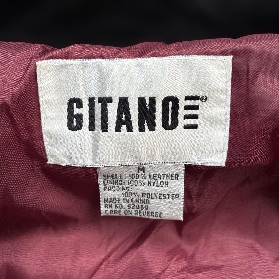 本革レザージャケット　えんじ色赤レッド　ヴィンテージ90sブルゾン短丈ハイネック