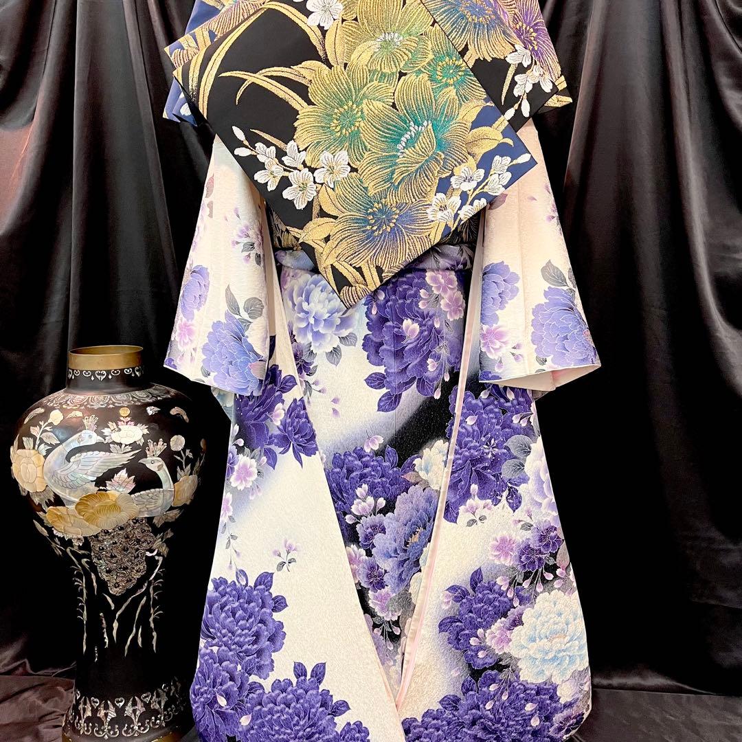 ◾️振袖フルセット■大輪牡丹桜◾️銀通し■成人式振り袖■振袖一式