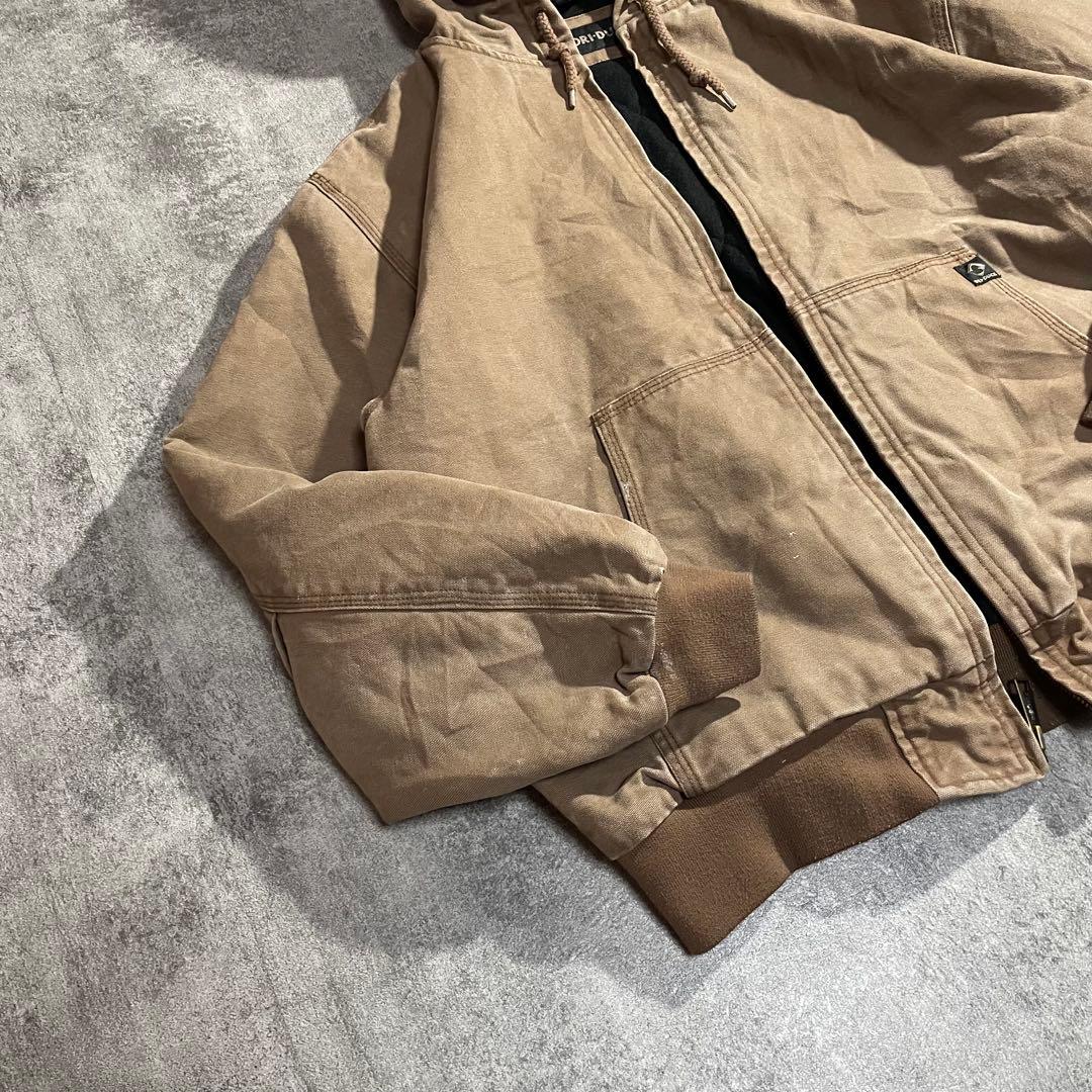 90-00sUSA古着アクティブジャケットダック生地キャラメル色Lサイズフェード