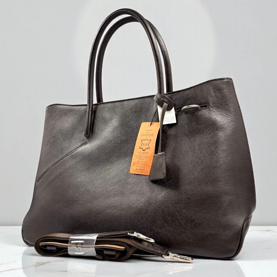 【未使用】 PID PAP103 ビジネスバッグ 2way レザー チョコ A4