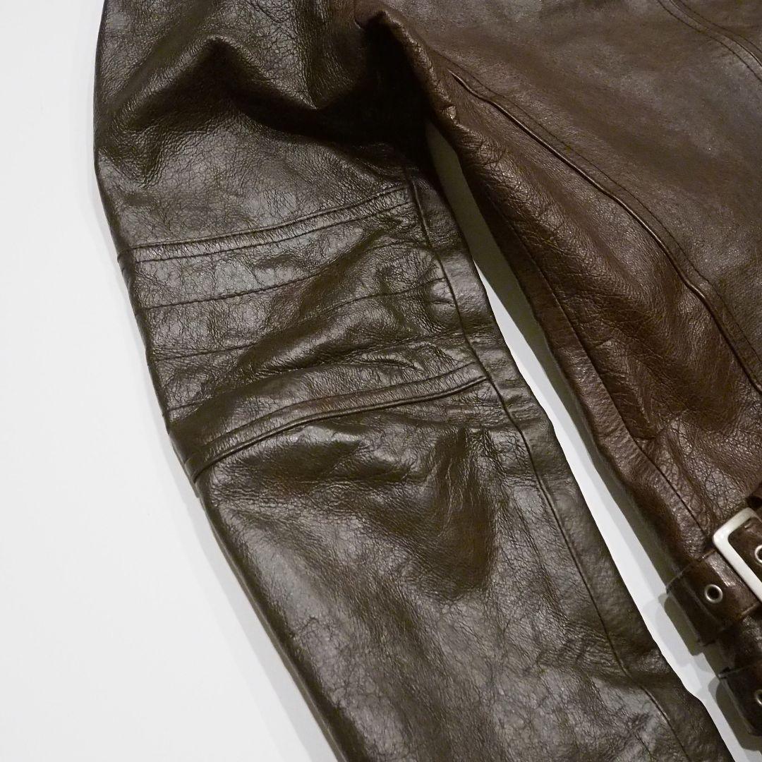 A.S.M シングルライダースジャケット 2way ファー付き 本革 48