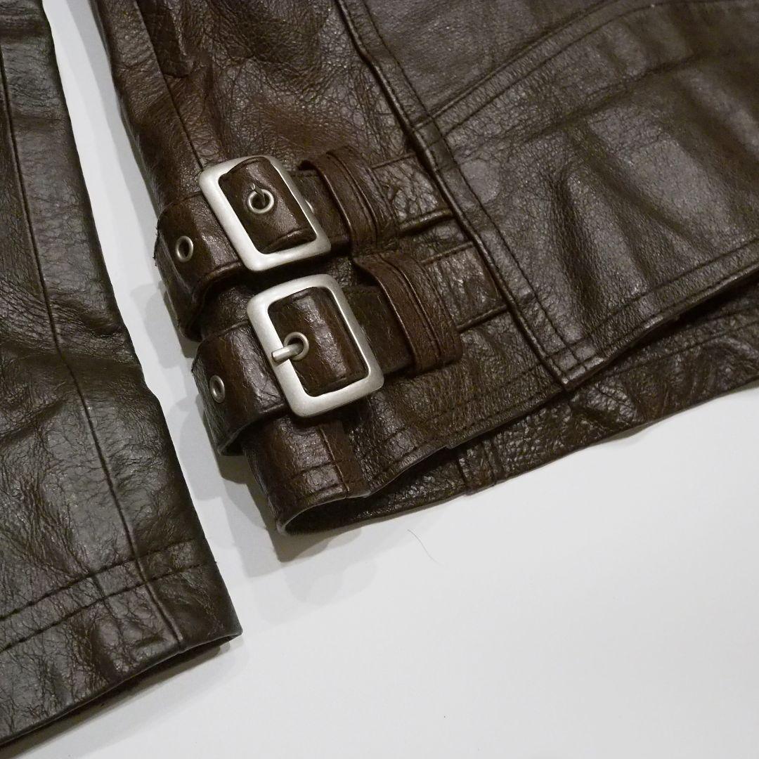 A.S.M シングルライダースジャケット 2way ファー付き 本革 48