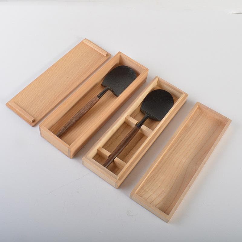 茶道具　金工師　木村清五郎　宗禅　桑柄　炉用　灰匙　共箱　2点　C　6172