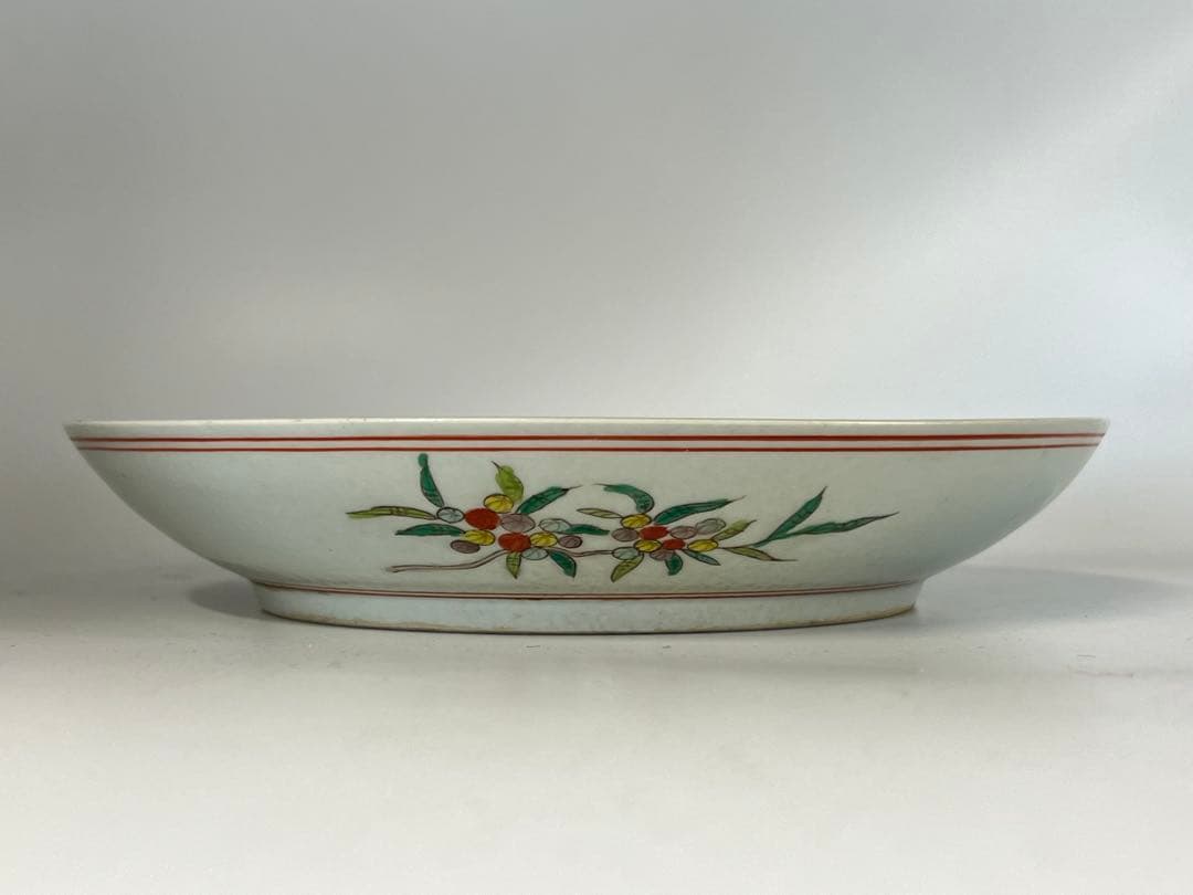 極上 古美術　五彩龍紋染付皿【大明萬歷製】在銘　西き04-4