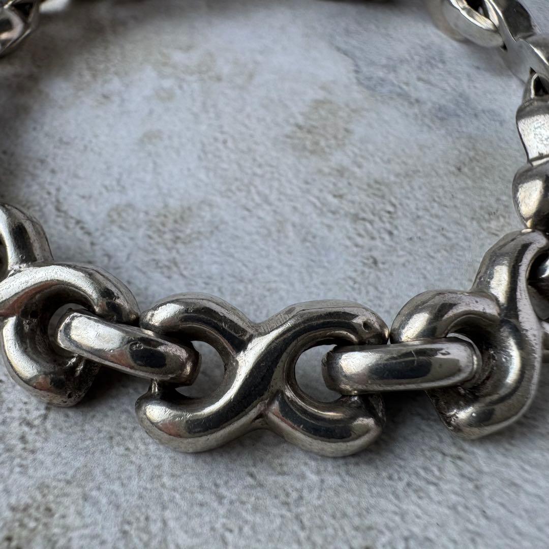 ヴィンテージ カーブチェーンブレスレット シルバー925 メキシコ製