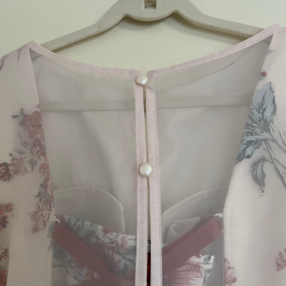 花柄ノースリーブパーティードレス ボレロ付　　AIMER 新品