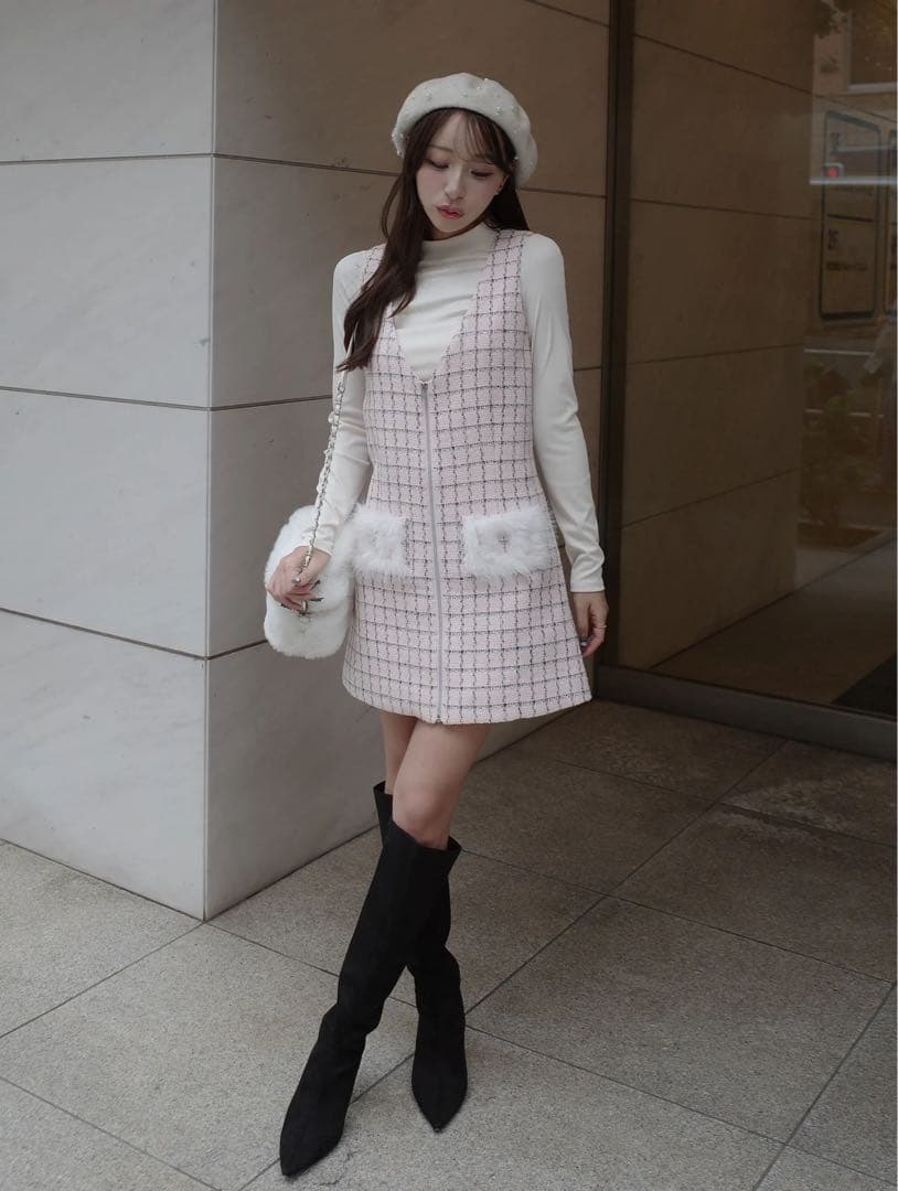 完売商品 Darich フェイクファーショルダーミニバッグ ホワイトWHT