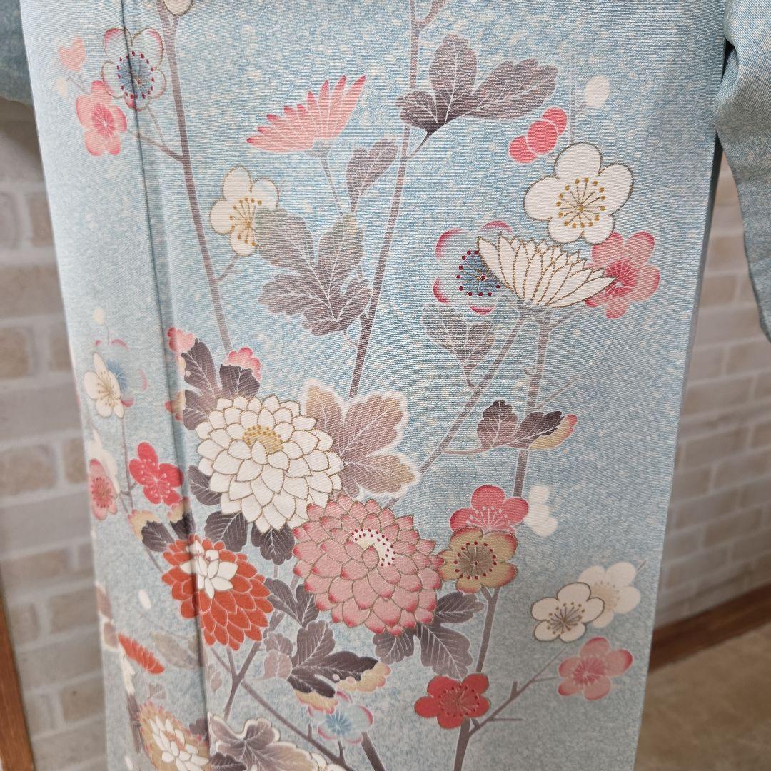 訪問着4点フルセット着物、袋帯、帯締め、帯揚げ トールサイズ対応