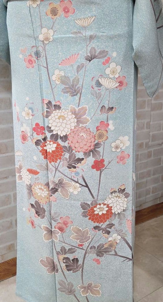 訪問着4点フルセット着物、袋帯、帯締め、帯揚げ トールサイズ対応