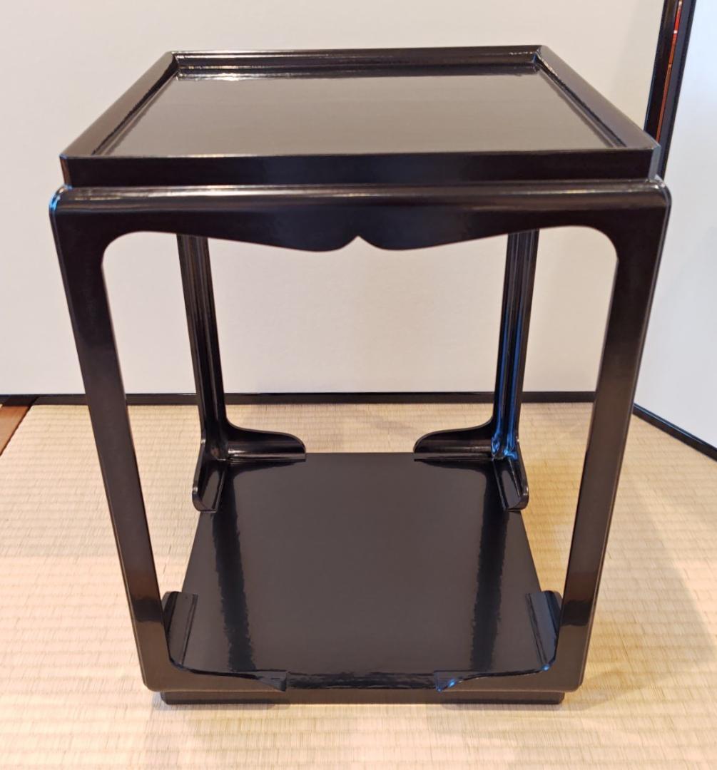 送料込【逢絢亭】茶道具 棚物 高麗卓 京塗 一閑塗 木製 佐々木宗章 共箱入り