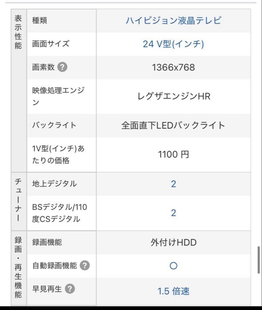 REGZA 24V型 V35N 液晶テレビ