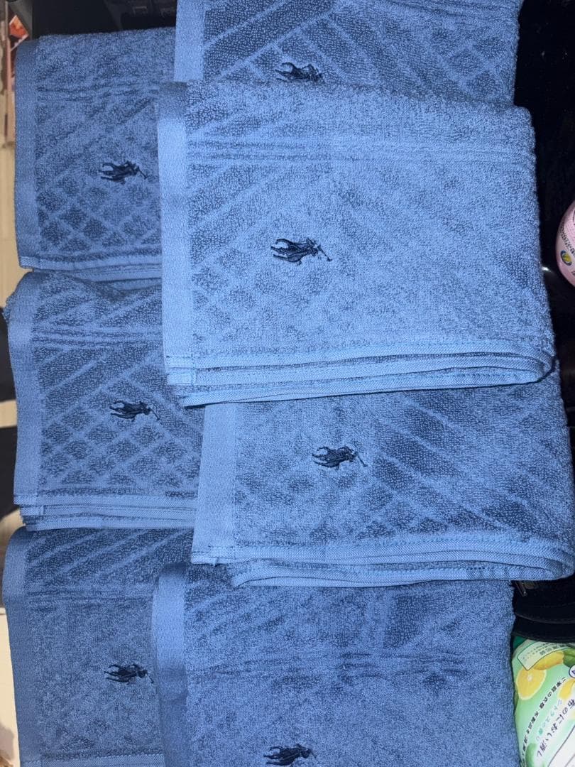 RALPH LAUREN フェイスタオル 7枚組 ブルー系 34×85cm 新品