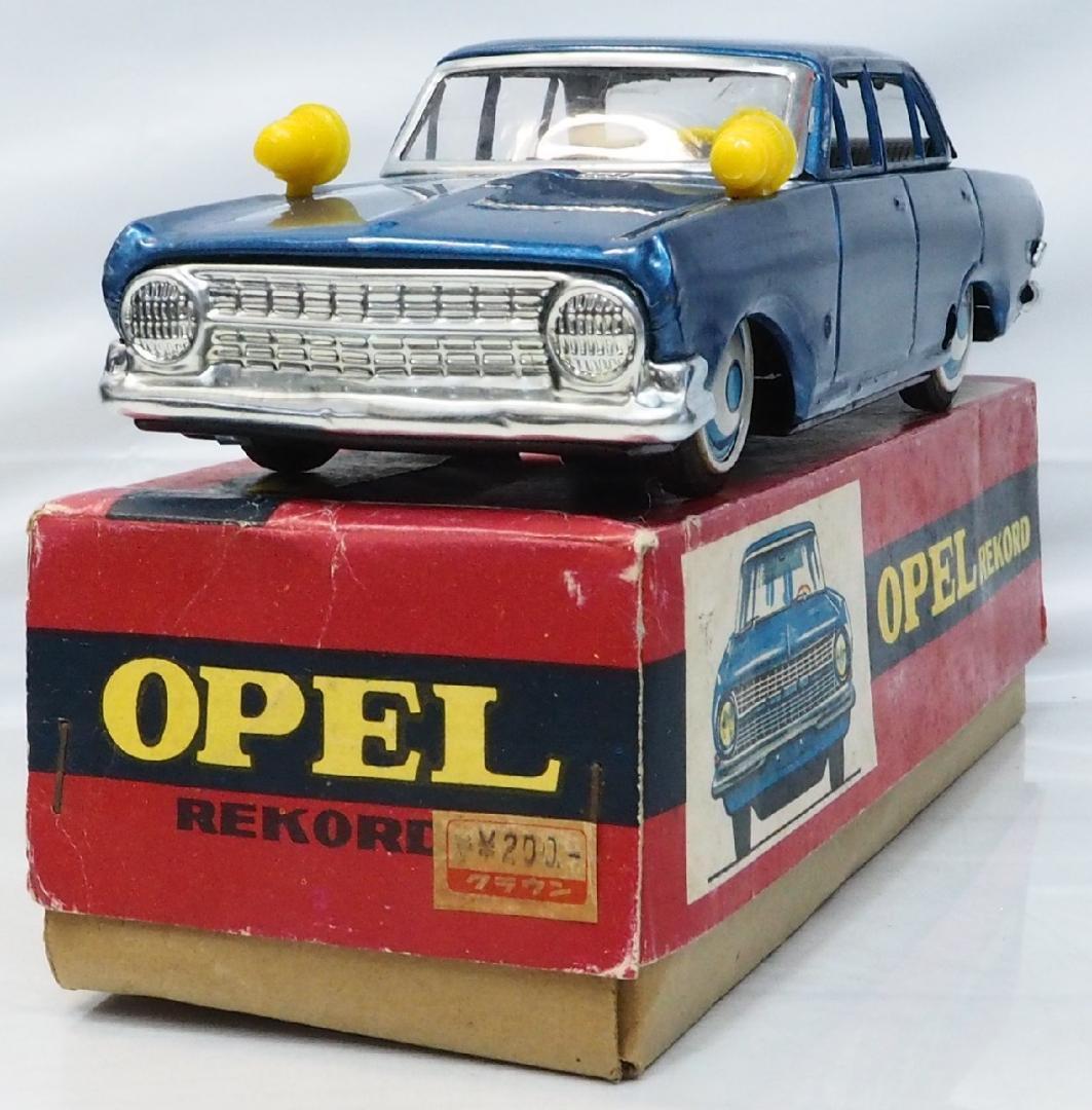 SS【オペル レコルト青 フリクション】ブリキ 自動車tin toy car箱付