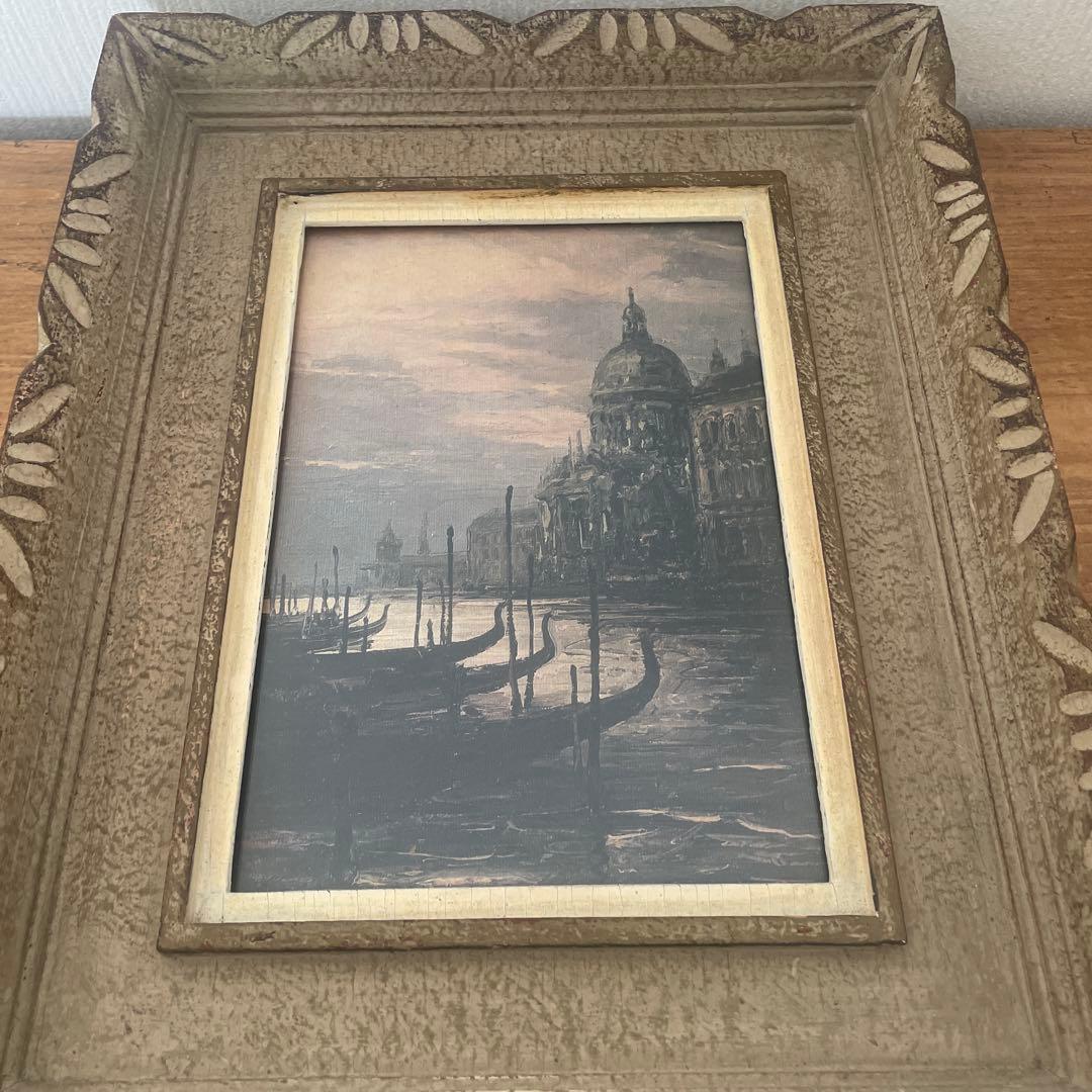 鈴木政輝 「ベニス」 油彩画 額装　昭和の絵画