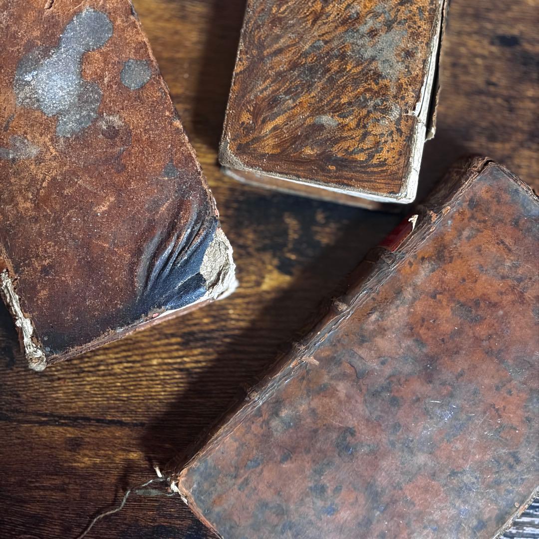 革装丁の洋書【3set】古書　アンティーク　ヴィンテージ　インテリア