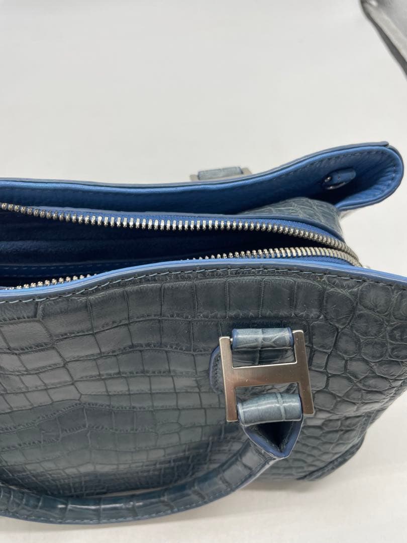 GRES グレ クロコダイル ハンドバッグ ブルー系