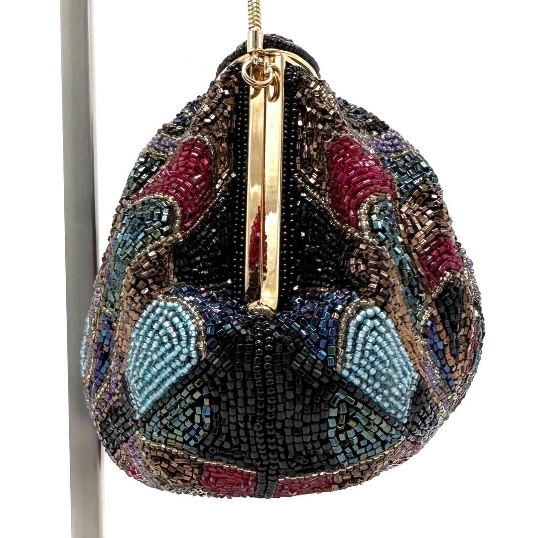 LUMYはしもと パーティバッグ 総ビーズ 皇室御用達 モルティ マルチカラー