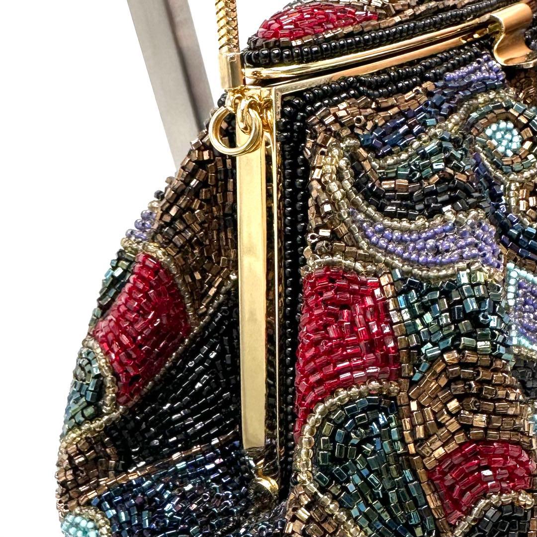 LUMYはしもと パーティバッグ 総ビーズ 皇室御用達 モルティ マルチカラー