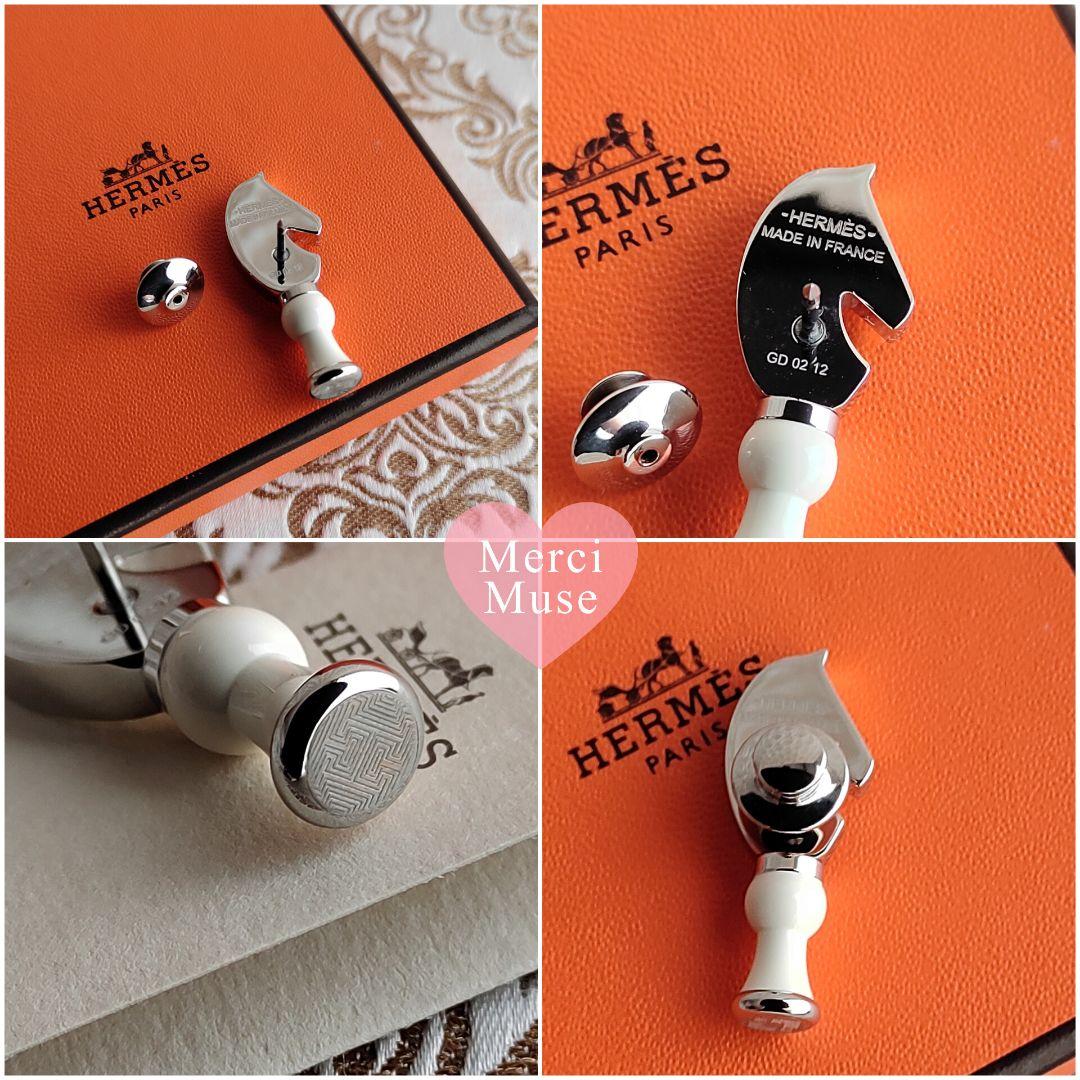 ❤未使用品❤カヴァリエピンブローチ アイボリーｘシルバー金具 エルメス