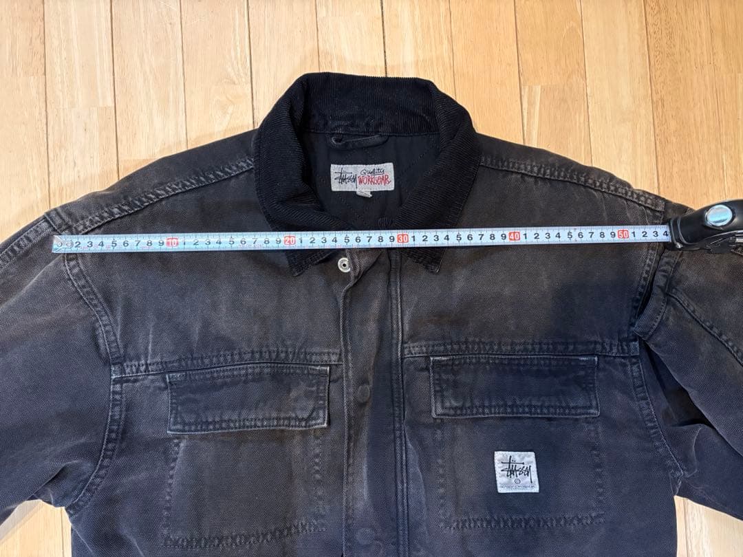 stussy washed canvas shop jacket 黒 ブラック