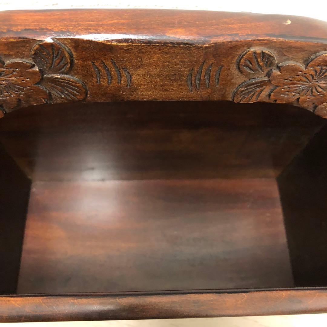 軽井沢彫り　マガジンラック　アンティーク　和風　工芸品　伝統工芸　桜