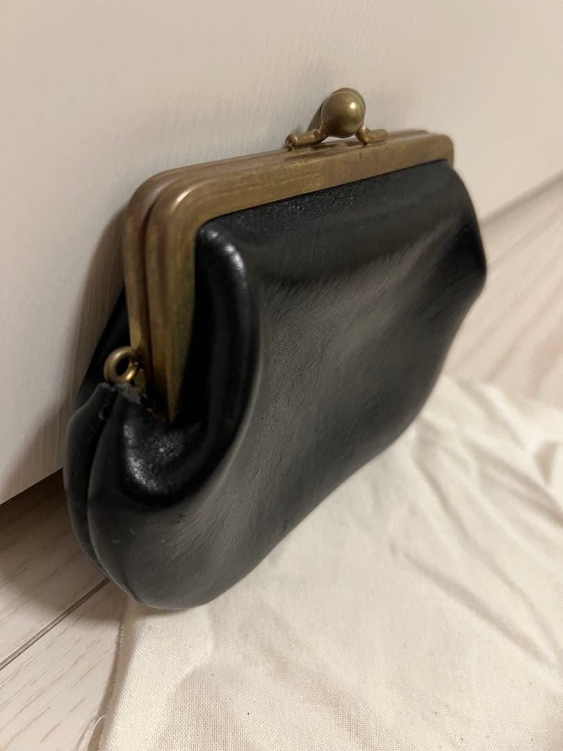 お値下げ　N25 黒のレザーがま口財布