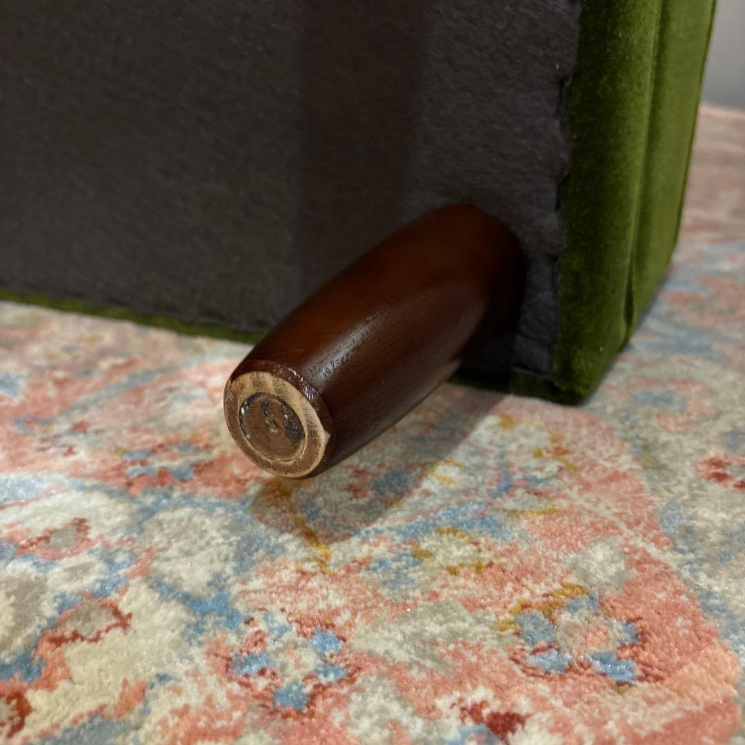 【良品】カリモク60 モケットグリーン オットマンX36206 QD