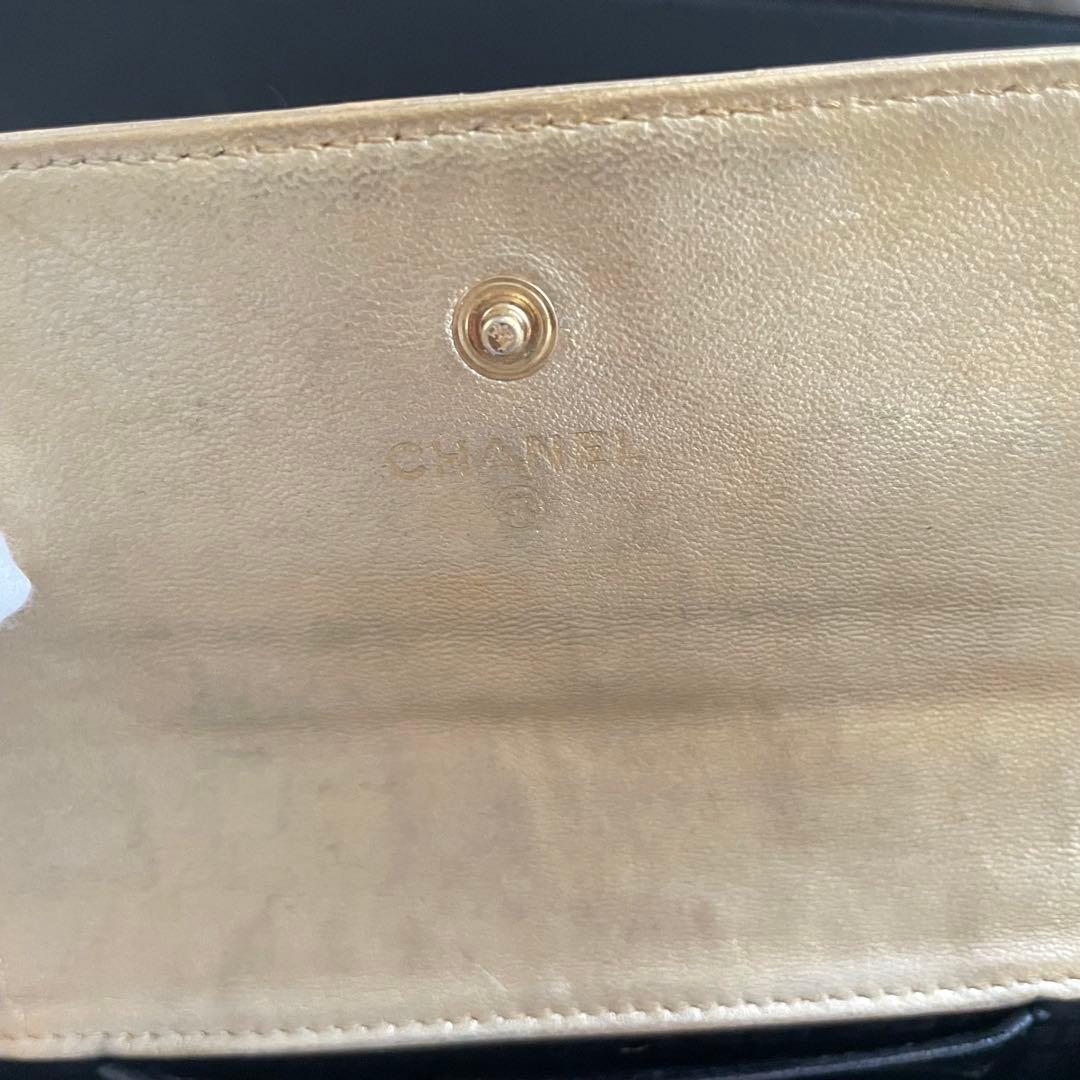 CHANEL シャネル アイコンライン 二つ折り 財布 ゴールド 金運UP