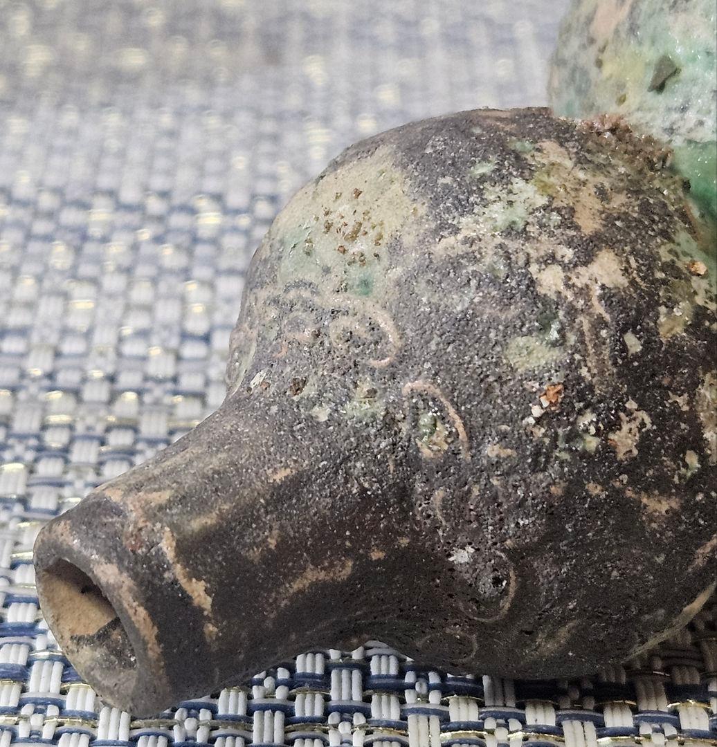 古代中国〜中国南方古陶磁器　中国古美術　漢時代　漢緑釉　瓢形小壺　鼻煙壺　古代壺