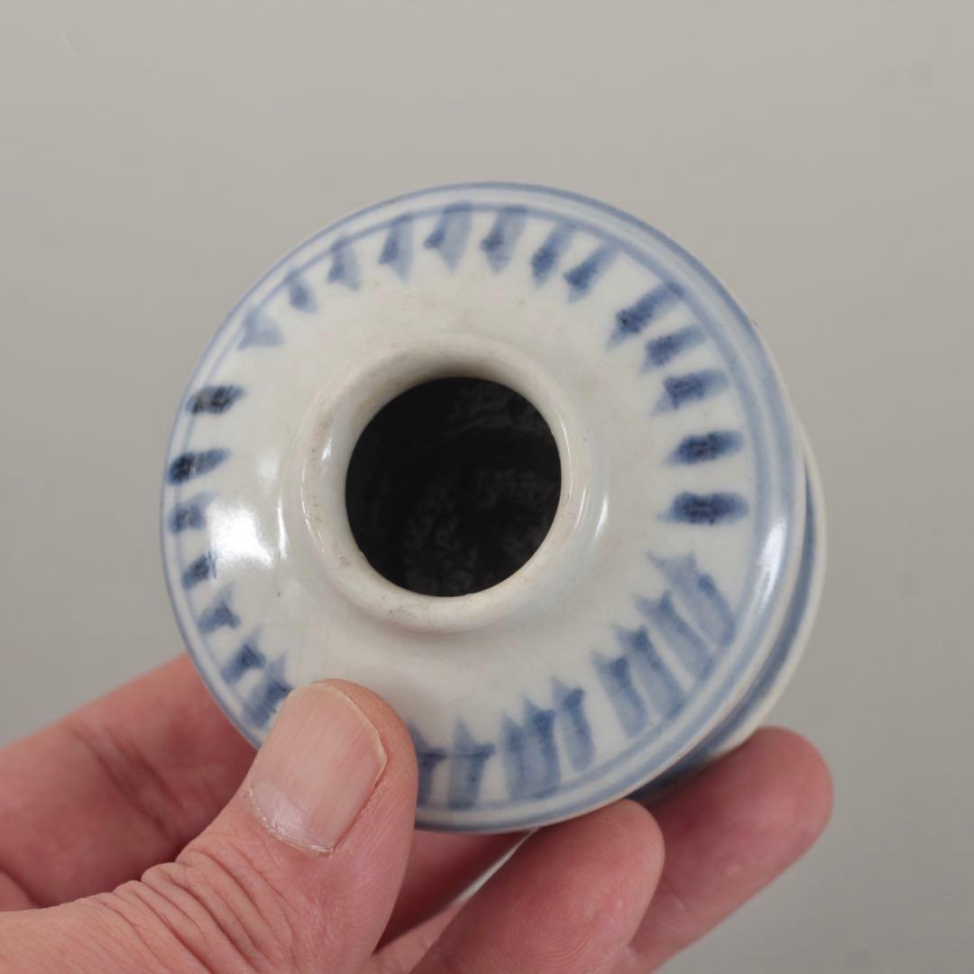 太白手 インク瓶 古道具 アンティーク 陶胎染付