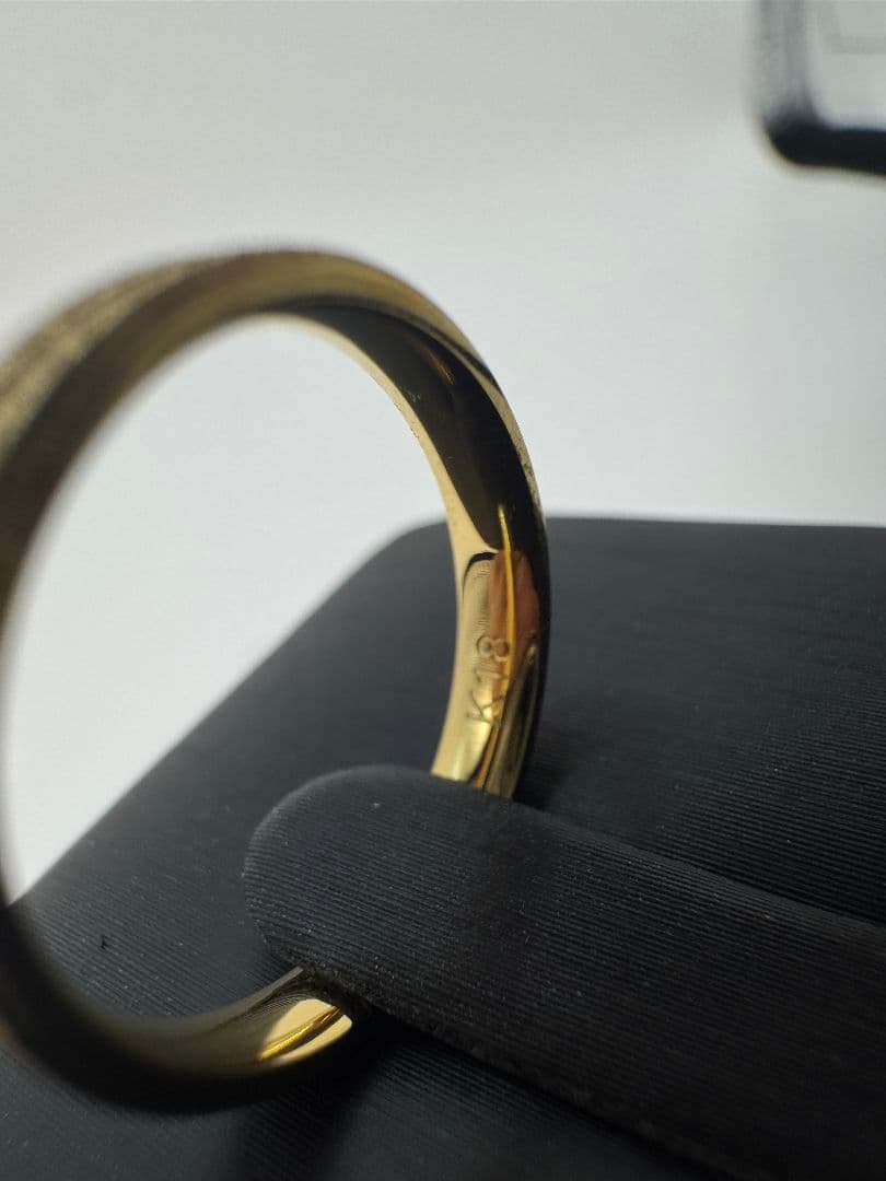 K18ゴールド ストライプリング 1.76g 3.0mm 11号