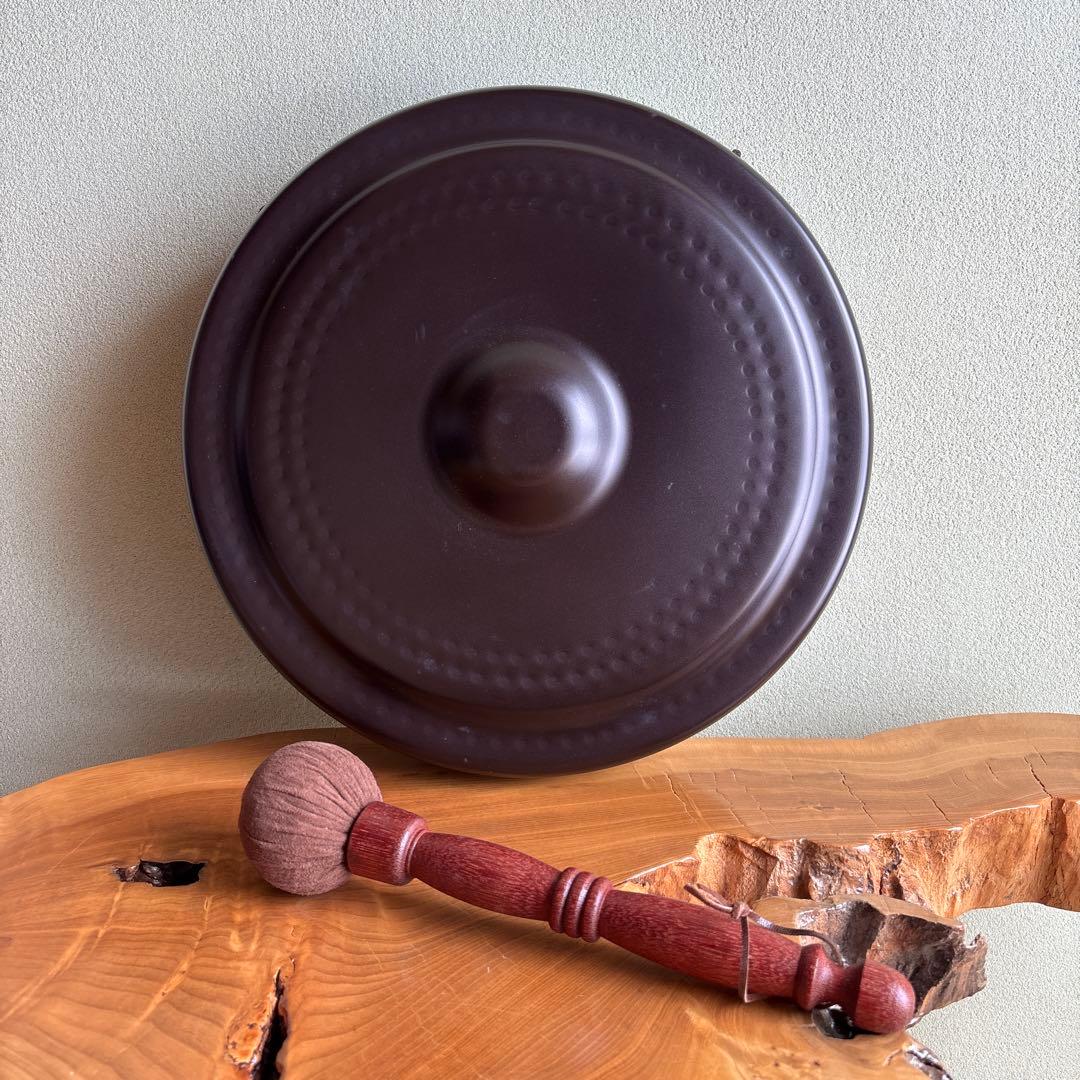 銅鑼 バイ付き 直径 約35cm 寺院調度品 茶会の合図