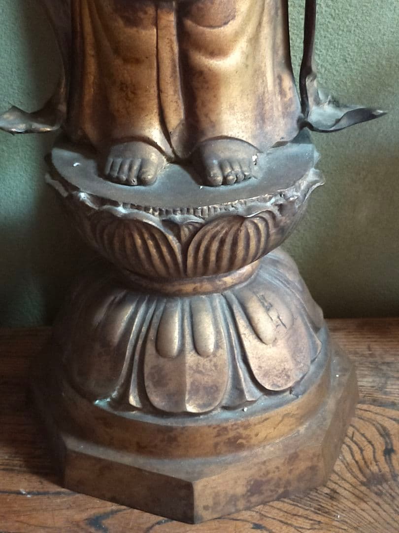 ♥大きな♥観音像♥立像【光雲】高７２３ｍｍ　銅製　観音様　ブロンズ像　仏像　骨董