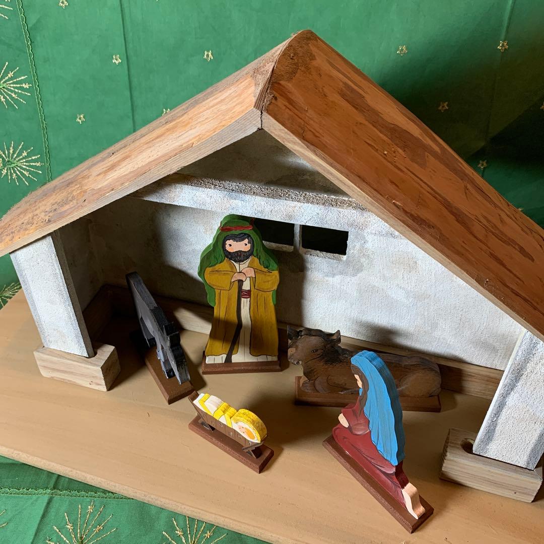 ドイツ製　木製人形　レアな大型のビンテージの手書きの￼可愛いクリッペ人形セット！