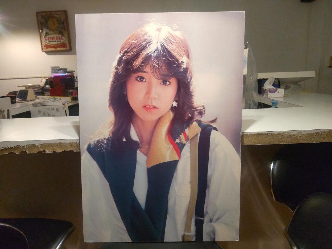 廃番★非売品★70年代★貴重 川島なお美 特大 木製 額縁 プロマイド ポスター