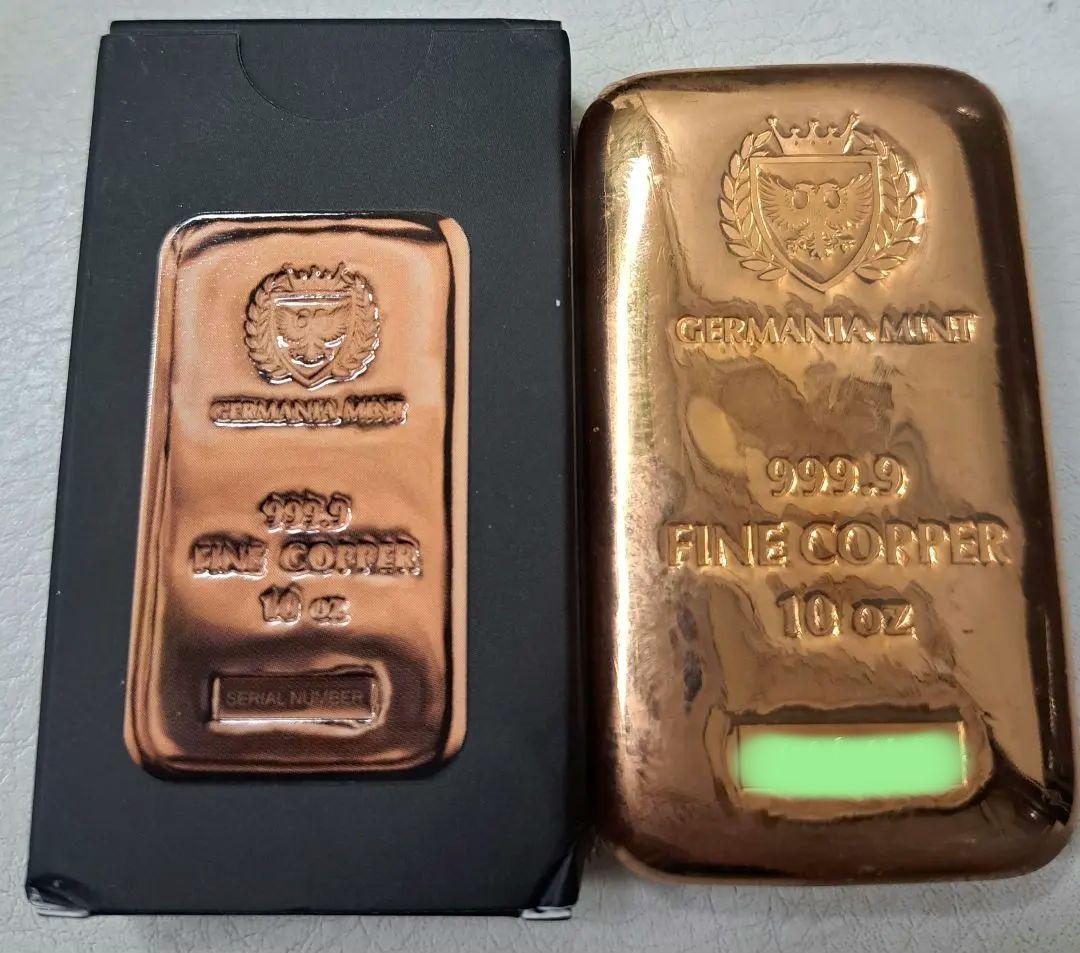 ゲルマニア純銅10オンスキャストバー
