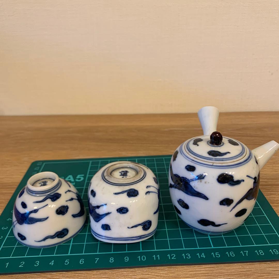 初代 道八 茶器　　鹤の図　259