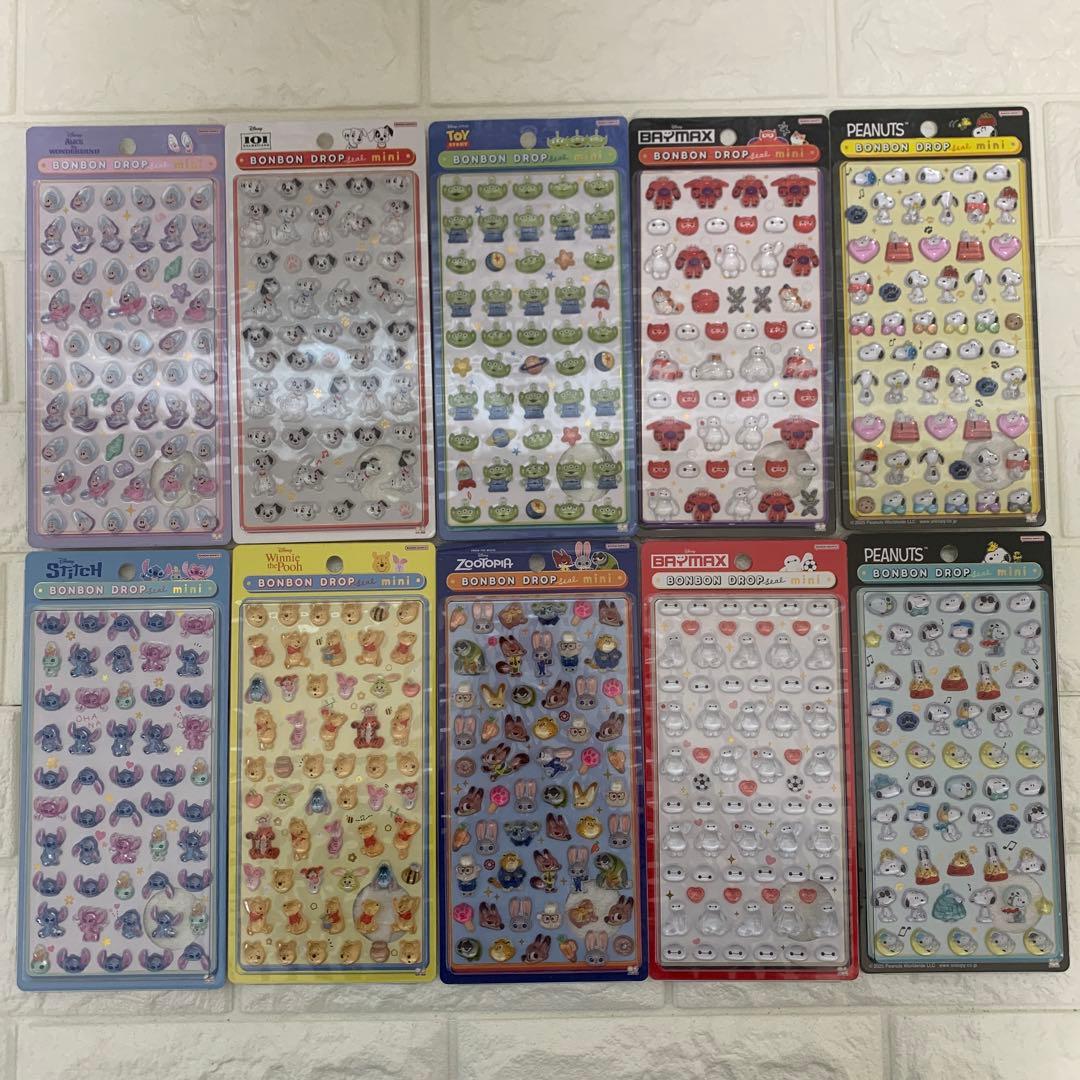 ［１０枚］ボンボンドロップシール・mini・ディズニーコンプリート・スヌーピー