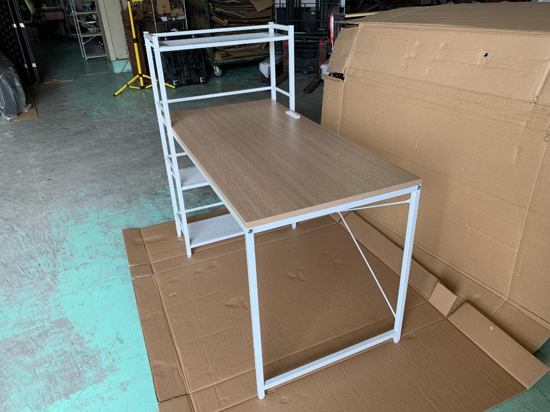 コンセント付き 収納ラック付き デスク 幅120MRPE-1260(WN/IV)