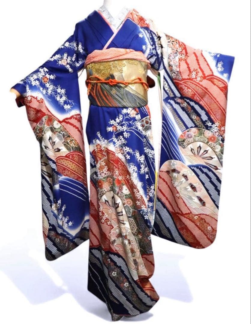 振袖フルセット✨振袖、帯、帯揚げ、帯締め、半衿用リボン、重ね襟の６点セット✨