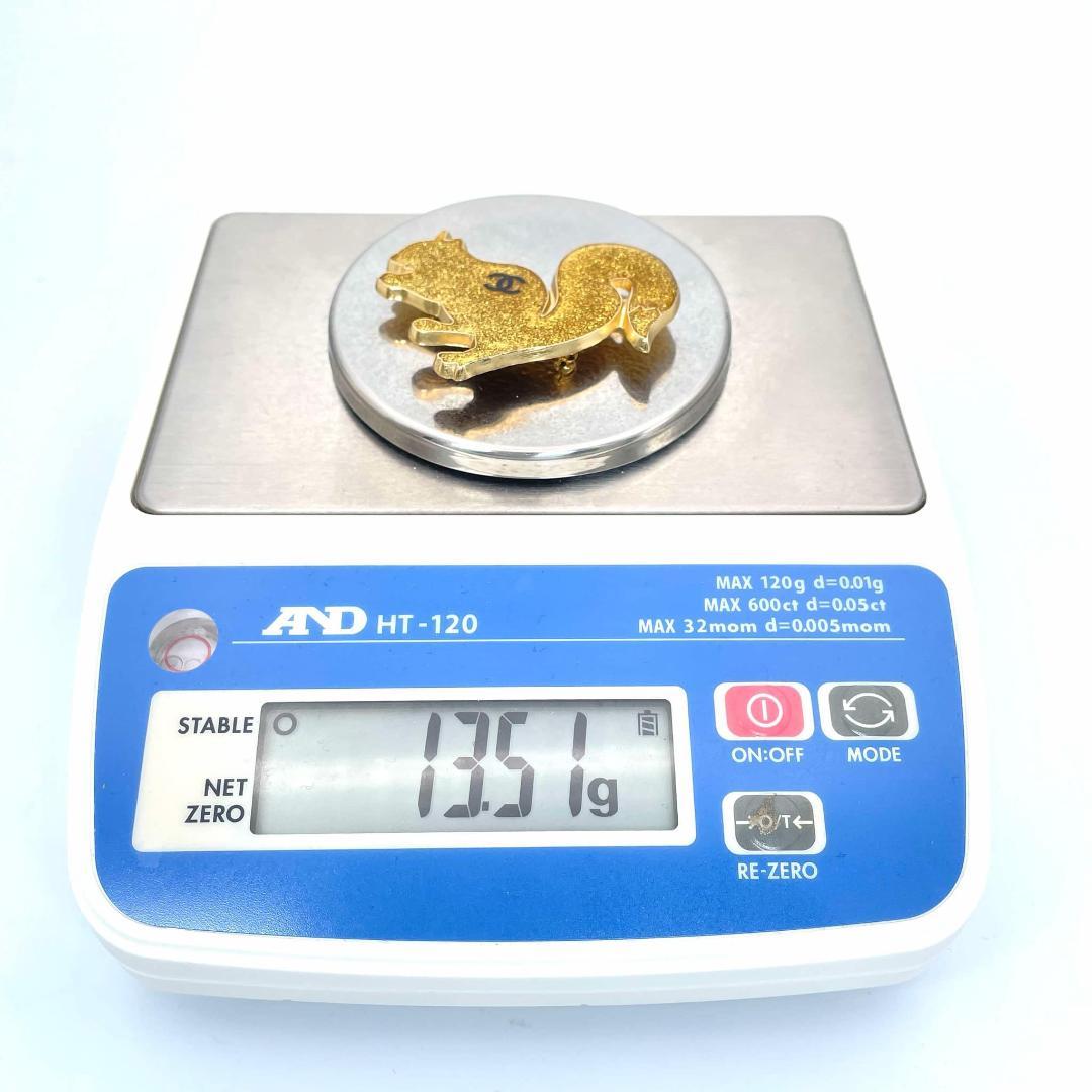 訳あり シャネル ココマーク ブローチ リス エナメル GP ゴールド 05A