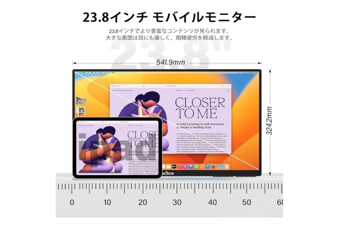 InnoView 23.8インチ 2K 100Hz モバイルモニター QHD