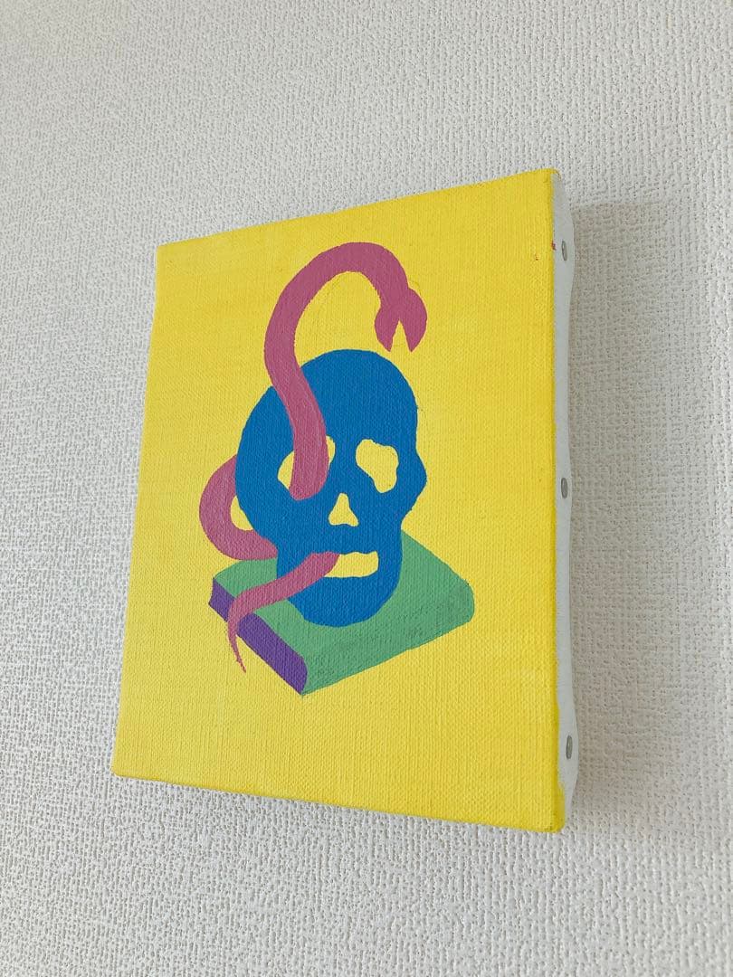 Skull on book アクリル原画