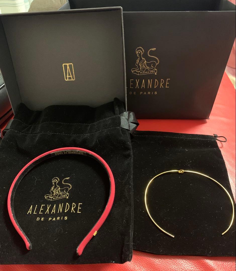 ALEXANDRE DE PARIS レッド ヘアバンド カチューシャ 赤